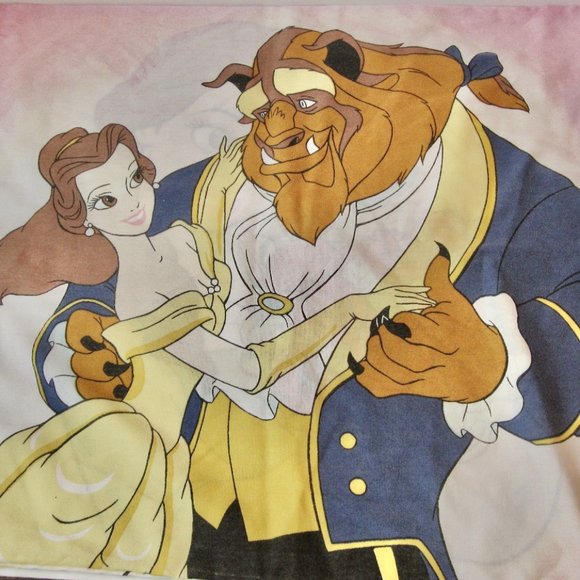 VTG Disney Beauty and the Beast 2 Standard Pillowcases Reversible Images HTF
